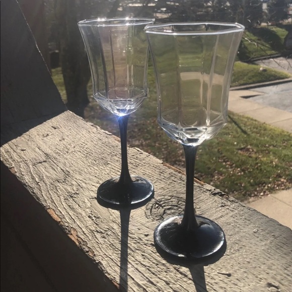 Other Luminarc France Arcoroc Black Stemmedwine Glasses Poshmark
